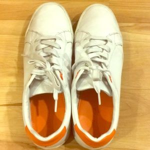 White & Orange Nautica Casual Sneakers